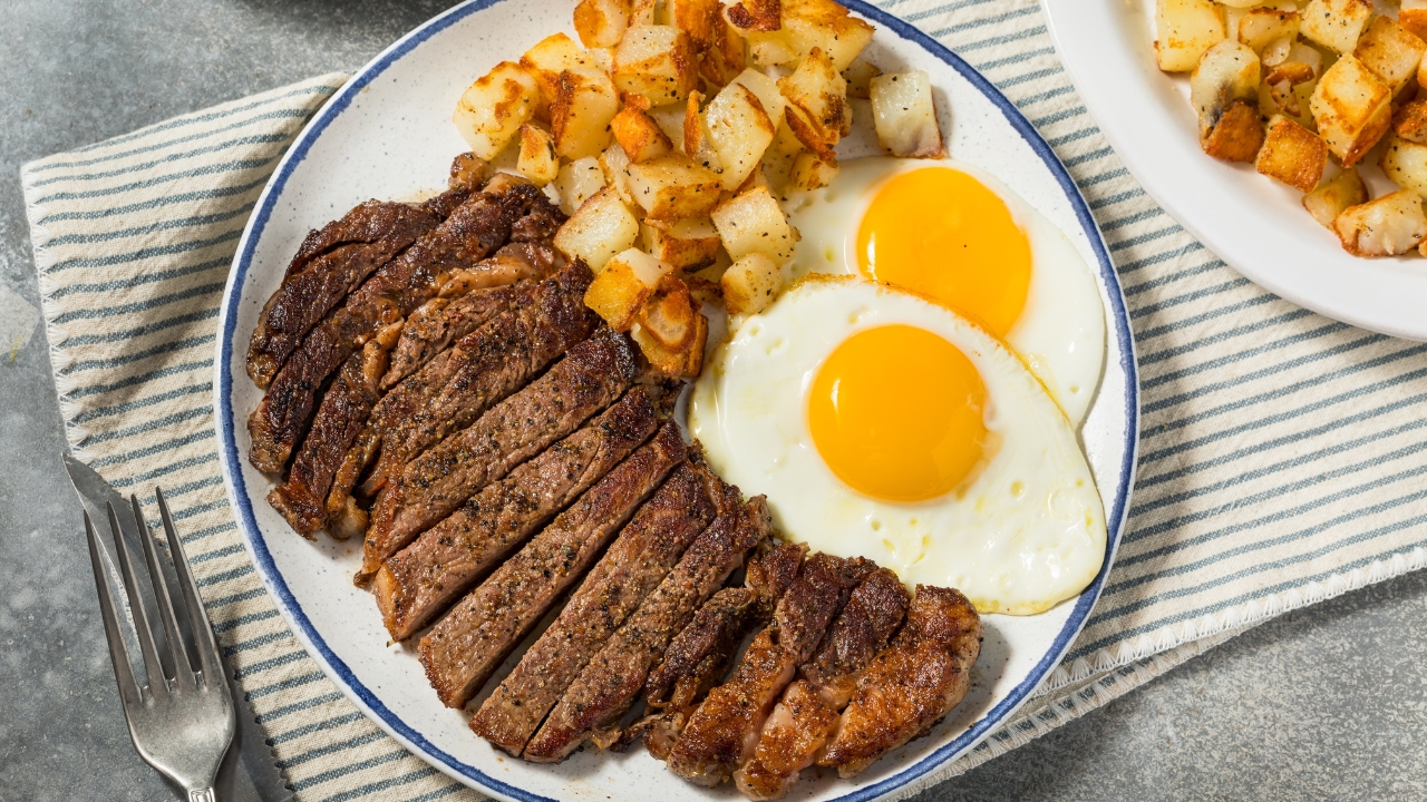 steak and eggs